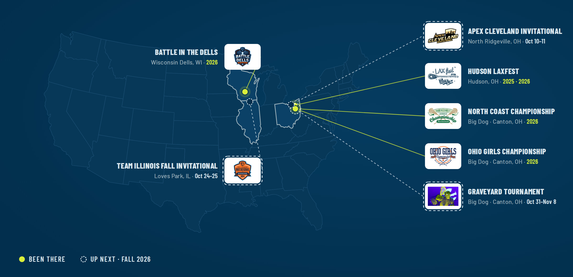 Fortis lacrosse tournament map